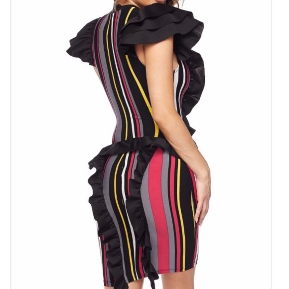 State Dinner Stripped Ruffle Dress - Picture 3 of 3